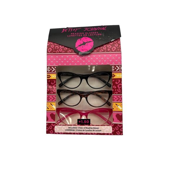 Betsey Johnson Reading Glass +1.50 3 Pair - Picture 1 of 3